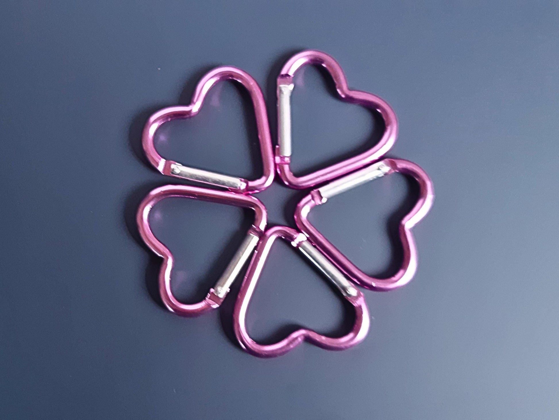 Heart Shaped Carabiner Clip Key Ring Stitch Marker Holder