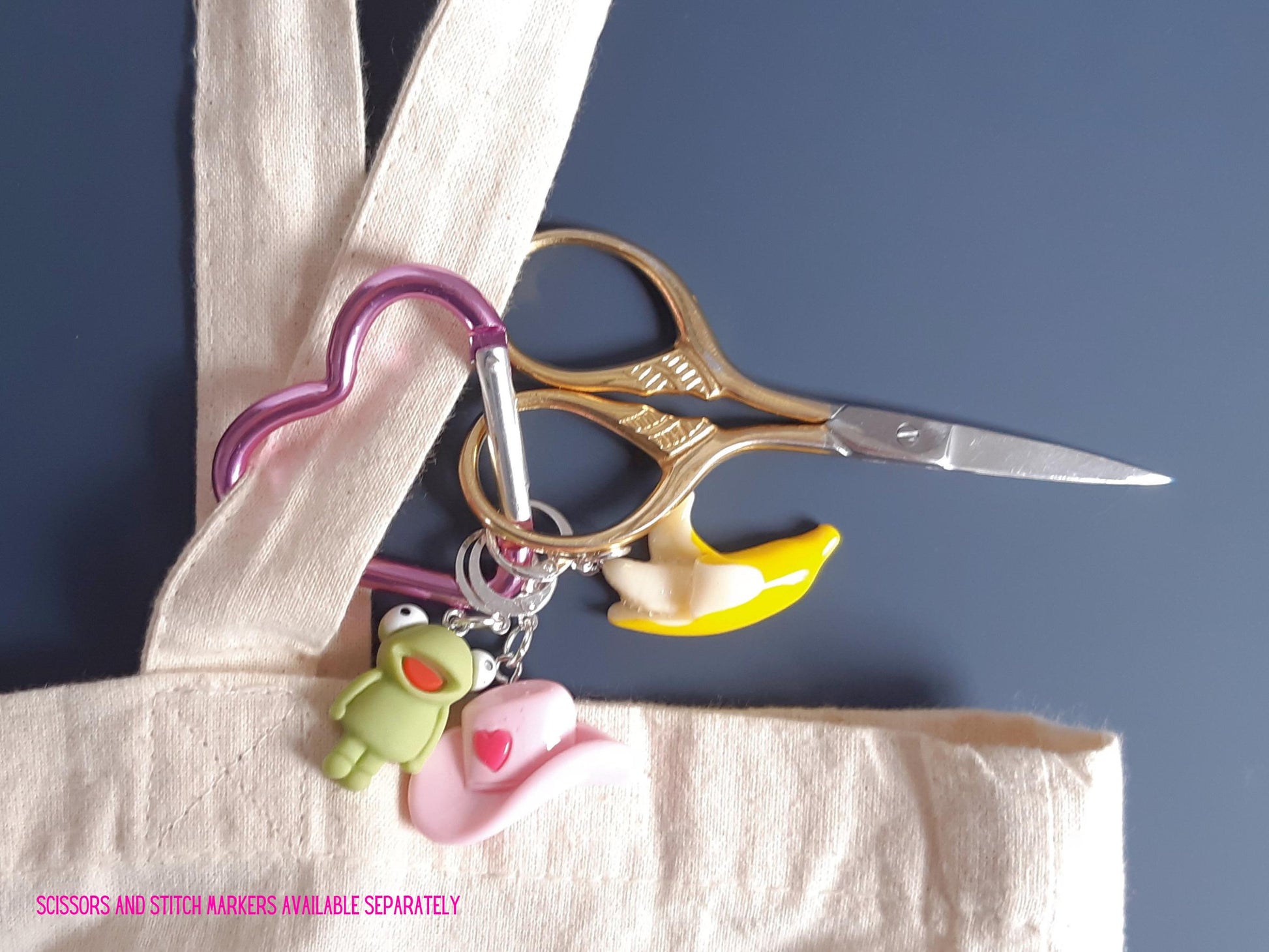 Heart Shaped Carabiner Clip Key Ring Stitch Marker Holder