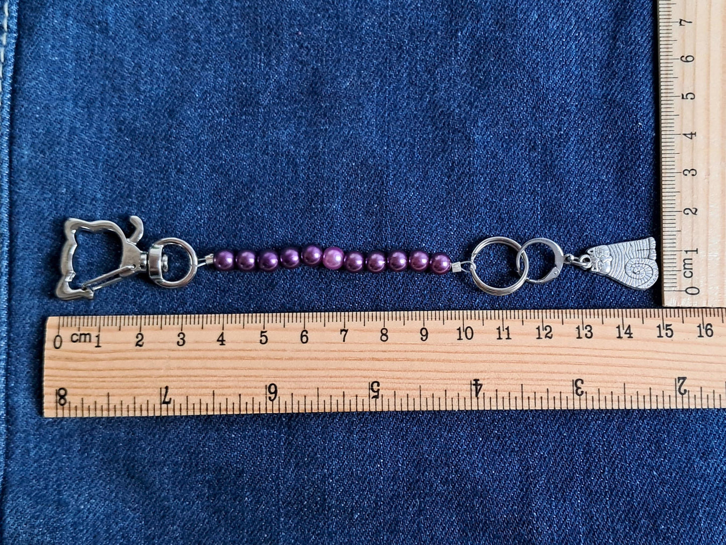 Purple Cat Scissor Fob And Stitch Marker Set