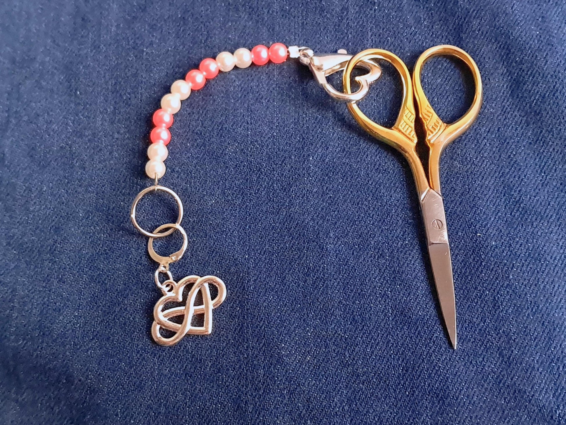 Infinity Heart Scissor Fob Stitch Marker Set