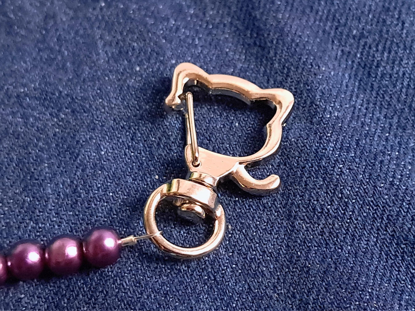 Purple Cat Scissor Fob And Stitch Marker Set