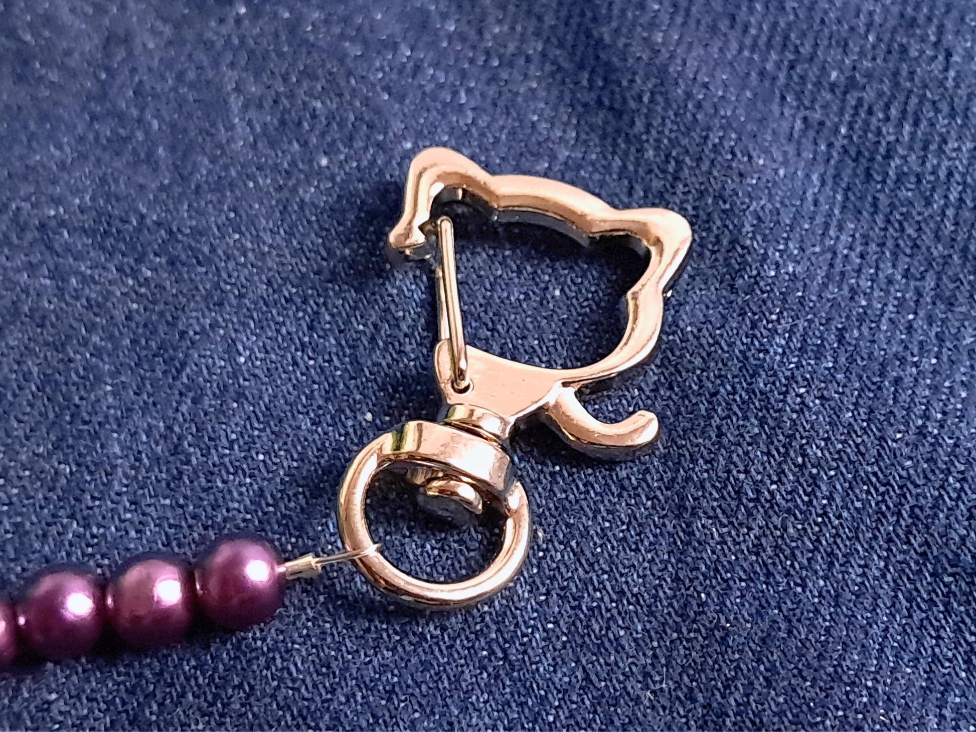 Purple Cat Scissor Fob And Stitch Marker Set