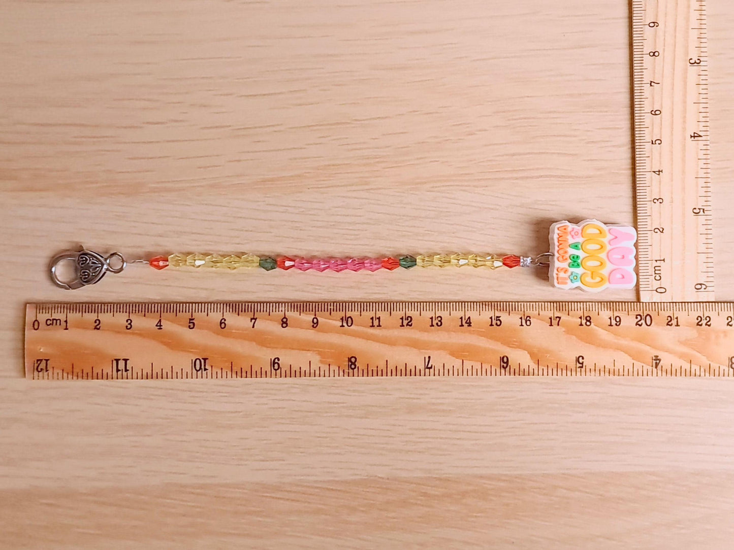 Positive Quote Scissor Fob with Protection Bead