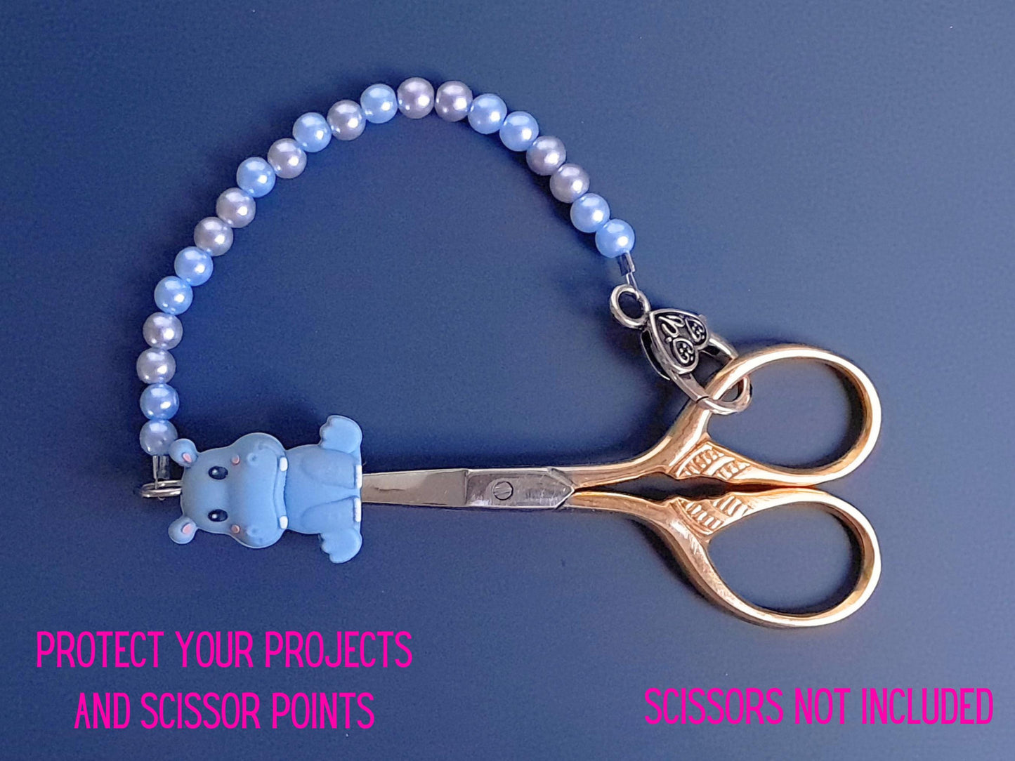 Hippo Scissor Fob with Protection Bead