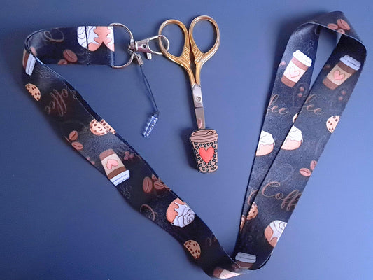 Coffee And Cake Lanyard Scissor Protector Set