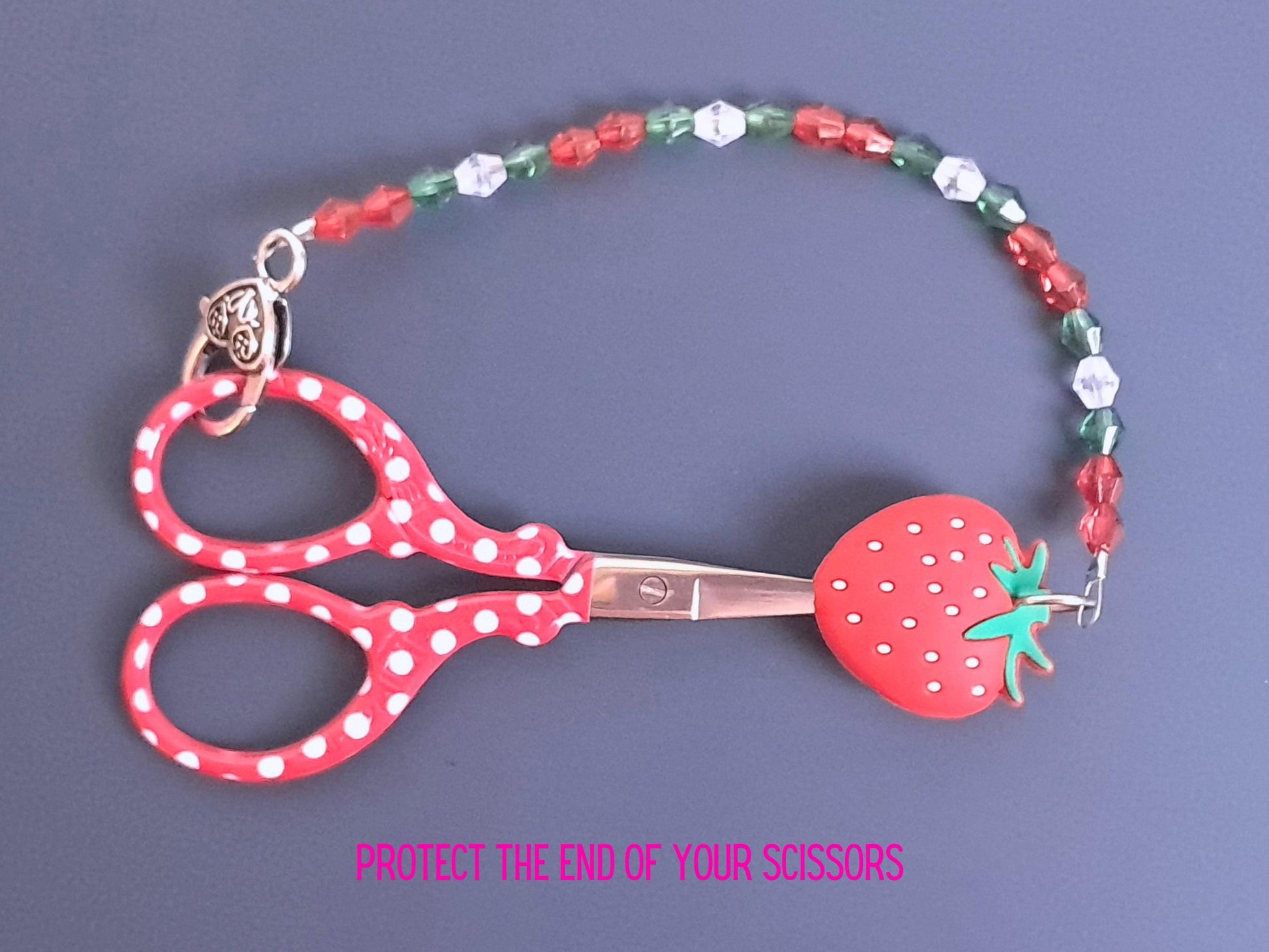 Strawberry Scissor Fob with Scissor Protection