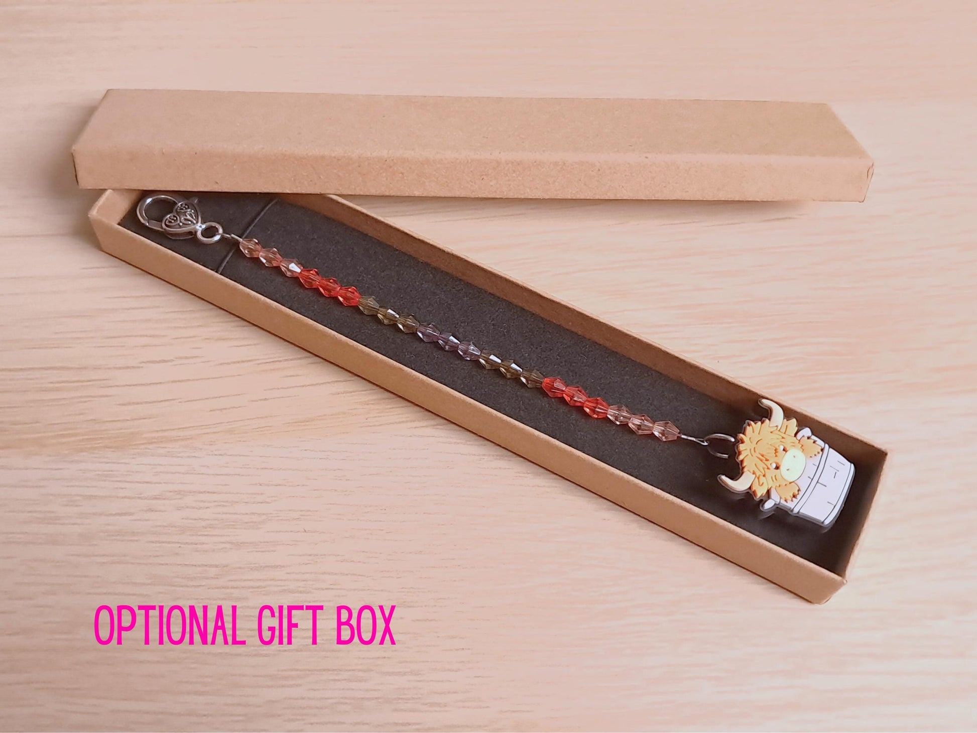 Highland Cow Scissor Fob with Protection Bead