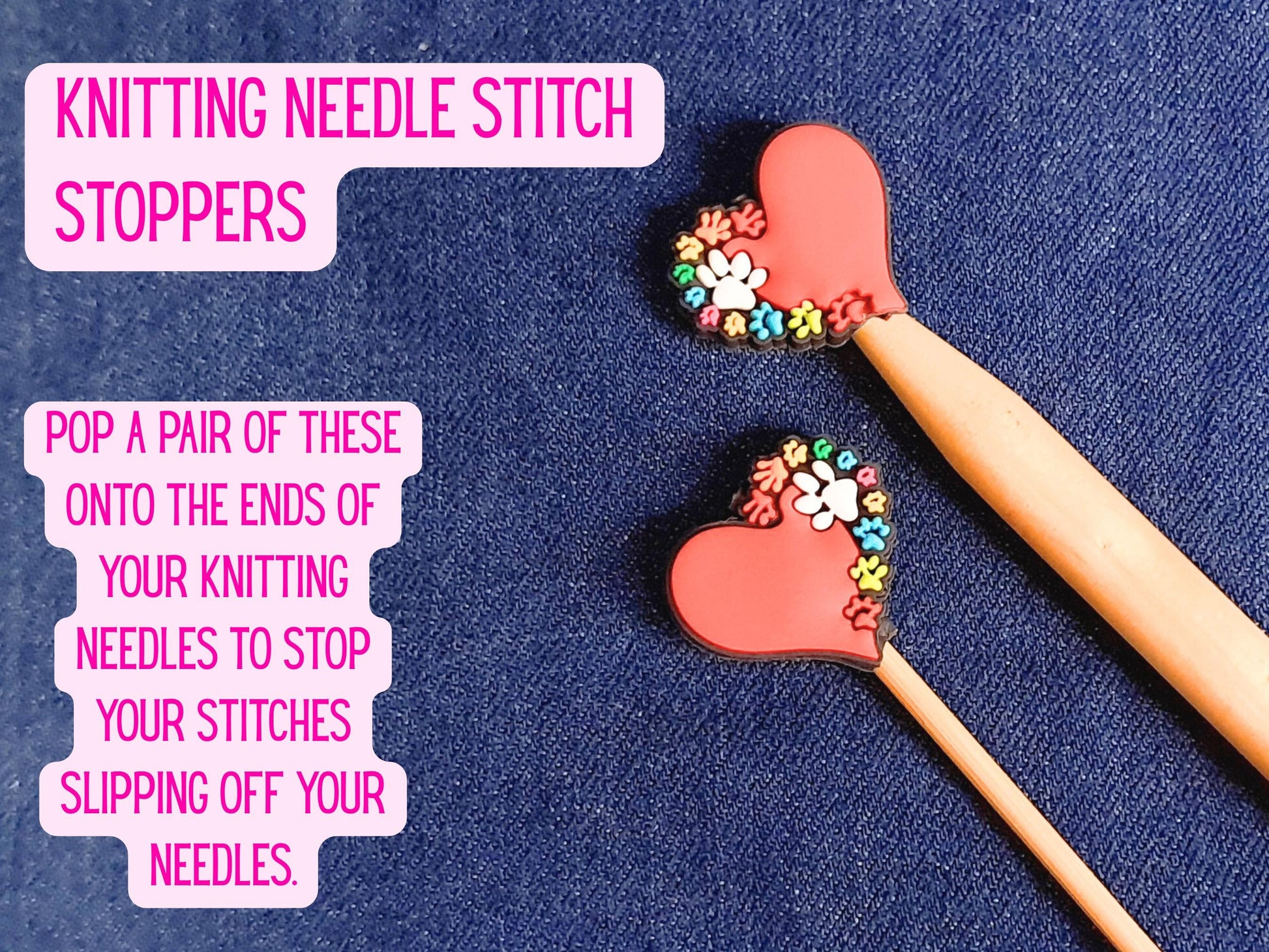 Dog Paw Print Heart Stitch Stopper
