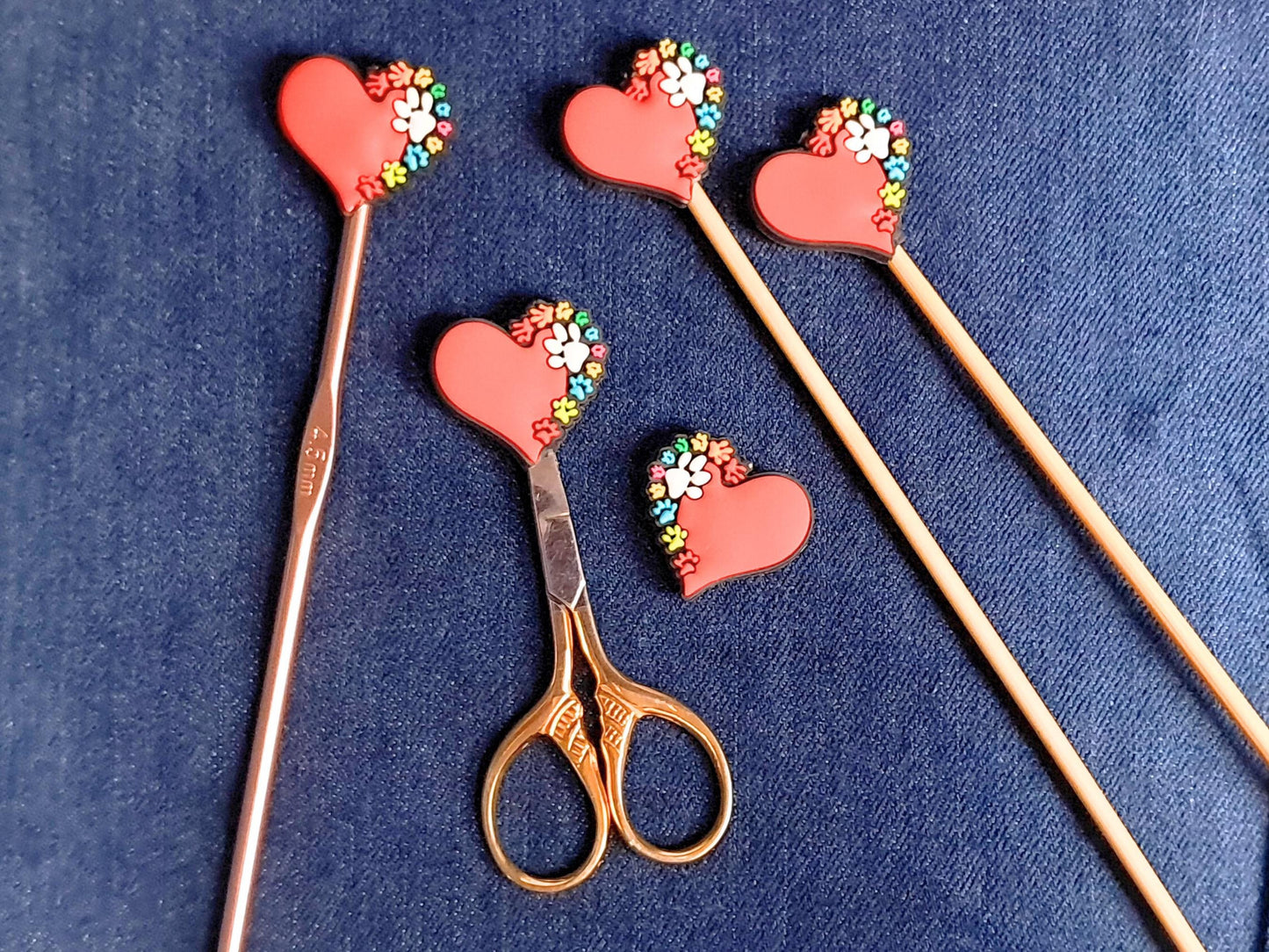 Dog Paw Print Heart Stitch Stopper