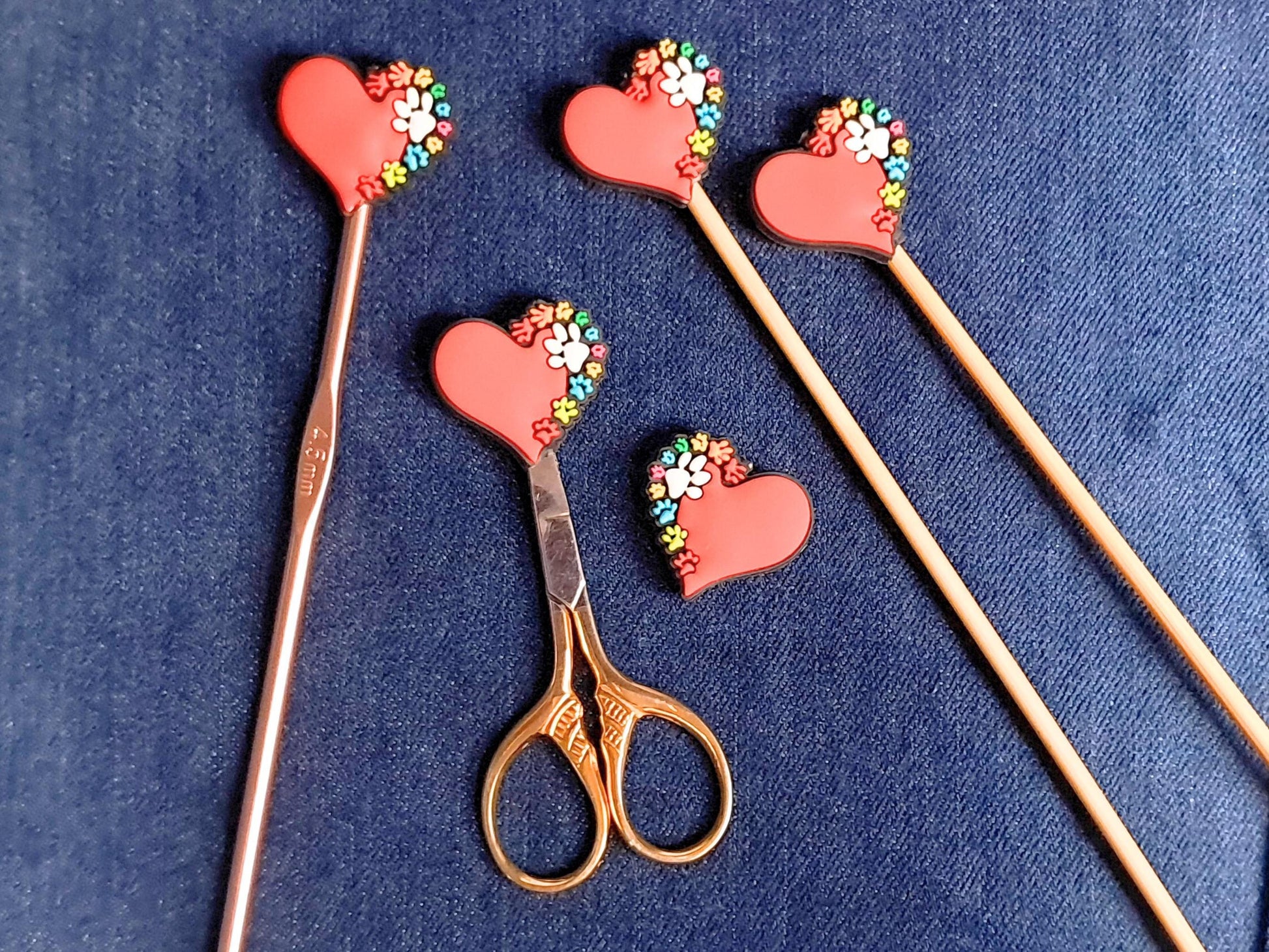 Dog Paw Print Heart Stitch Stopper