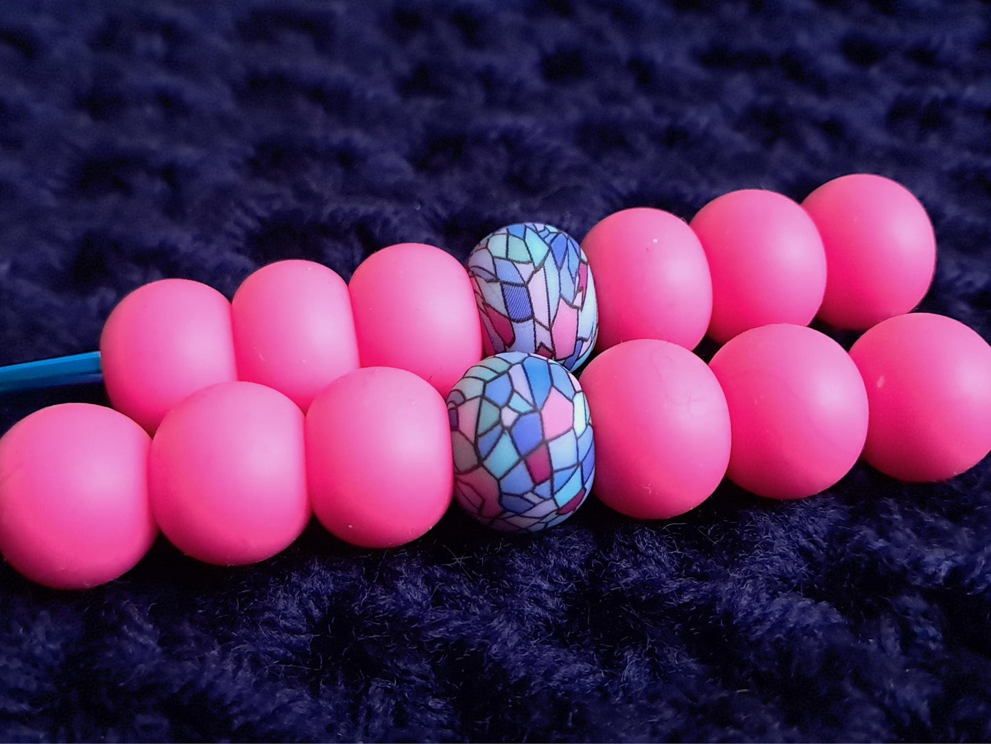 Stained Glass & Pink Ergonomic Crochet Hook