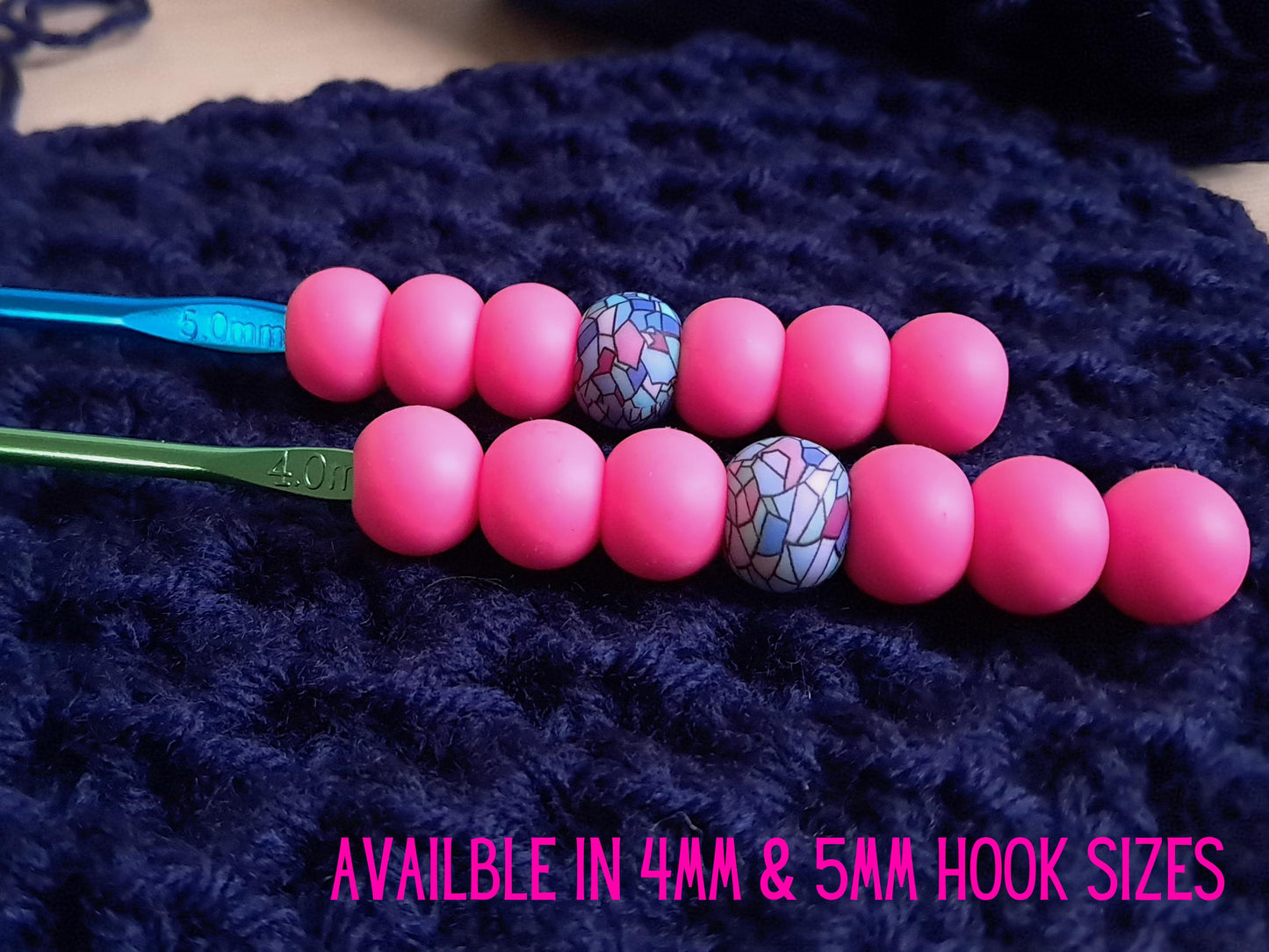 Stained Glass & Pink Ergonomic Crochet Hook