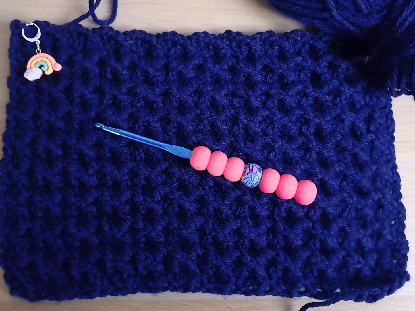 Stained Glass & Pink Ergonomic Crochet Hook