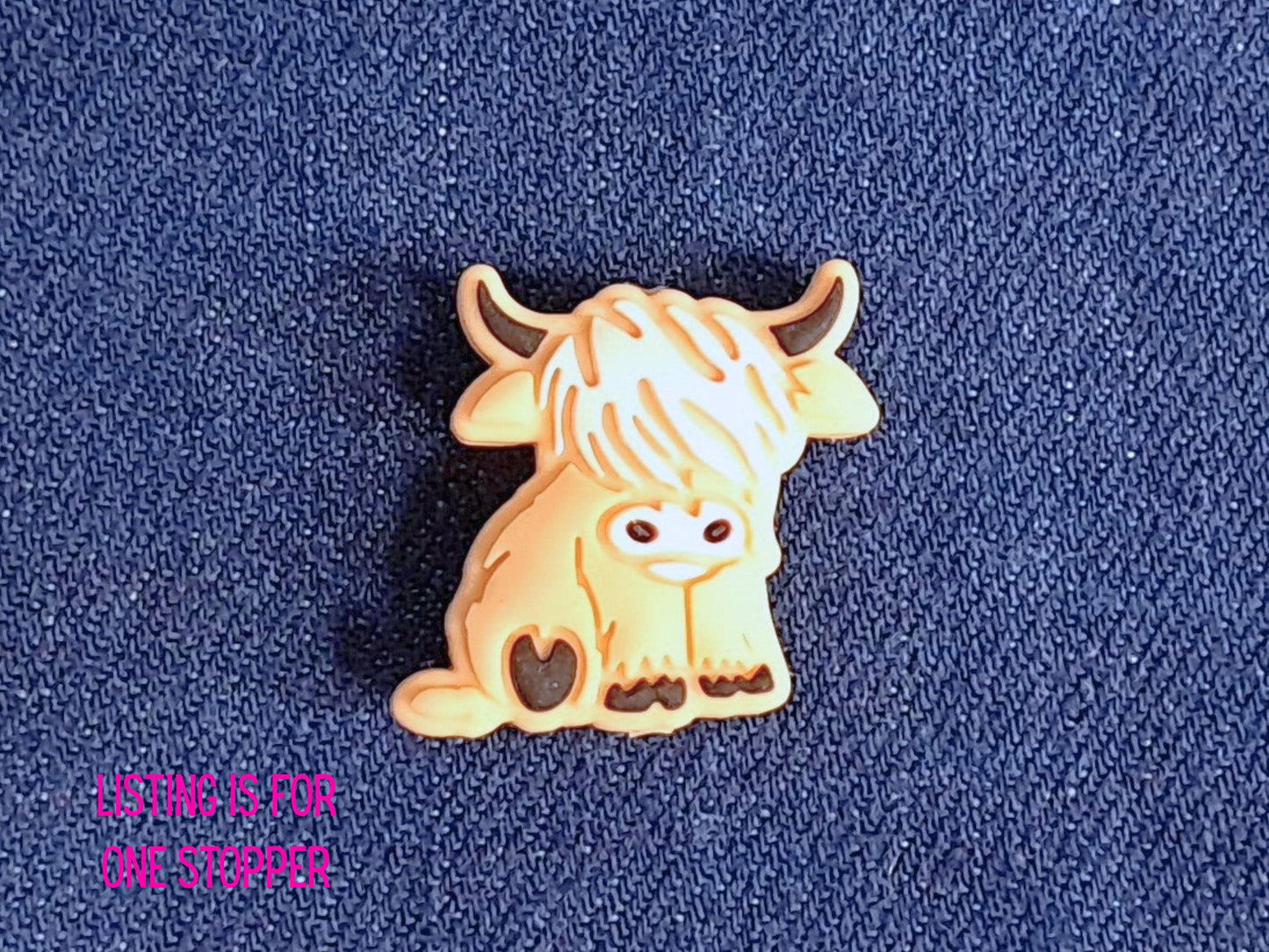 Highland Cow Silicone Bead Stitch Stopper