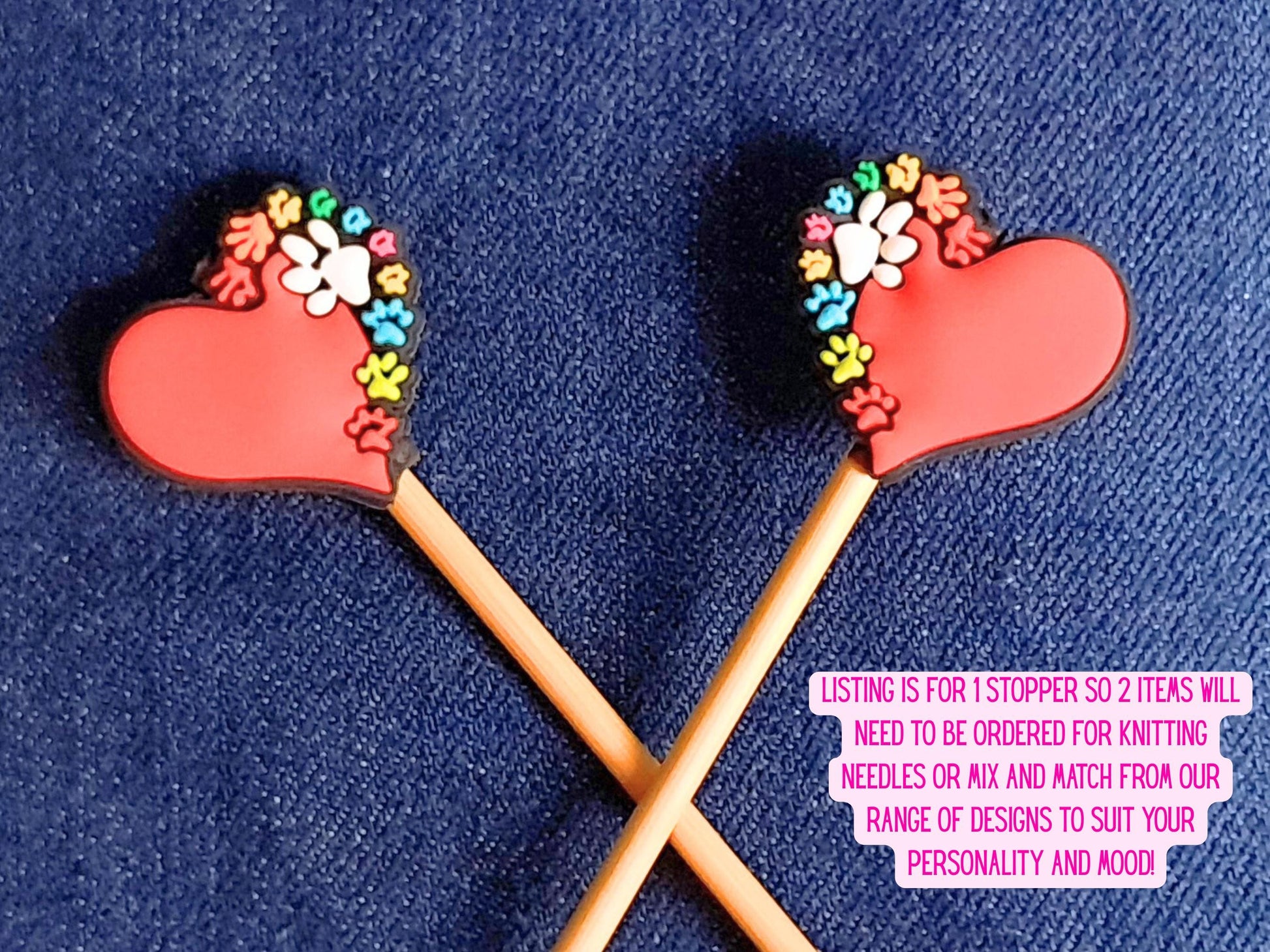 Dog Paw Print Heart Stitch Stopper
