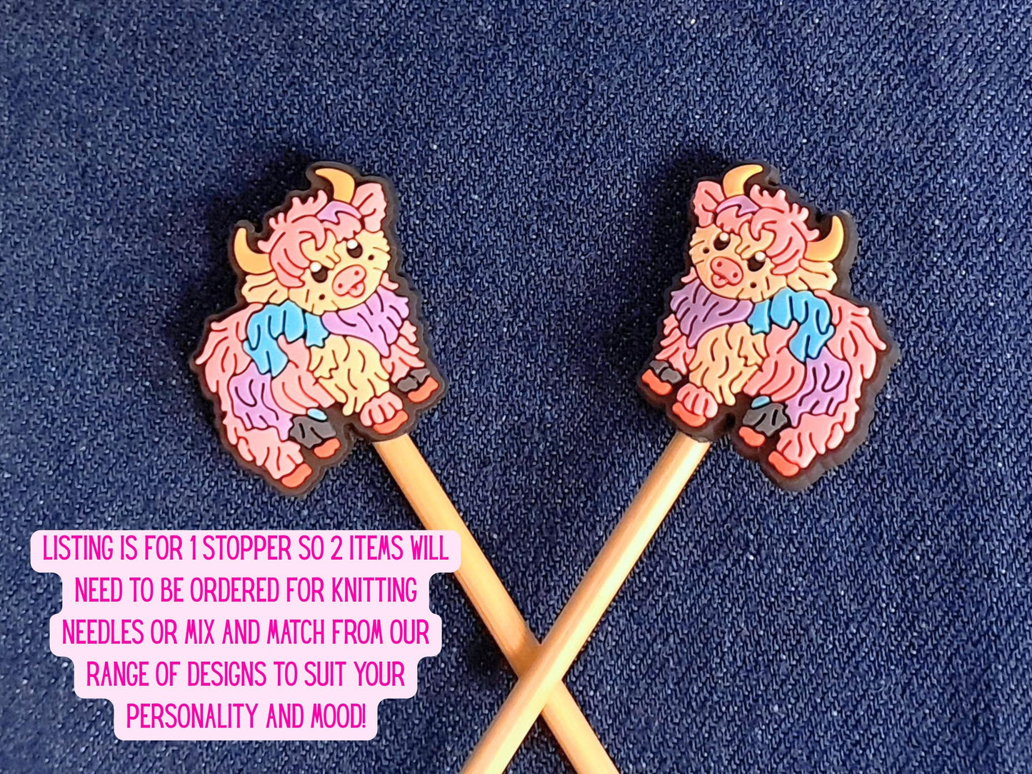 Rainbow Highland Cow Stitch Stopper
