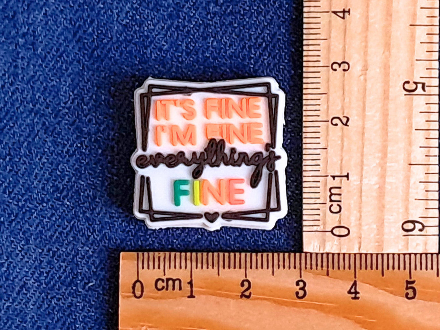 Everything Is Fine Quote Silicone Bead Stitch Stopper
