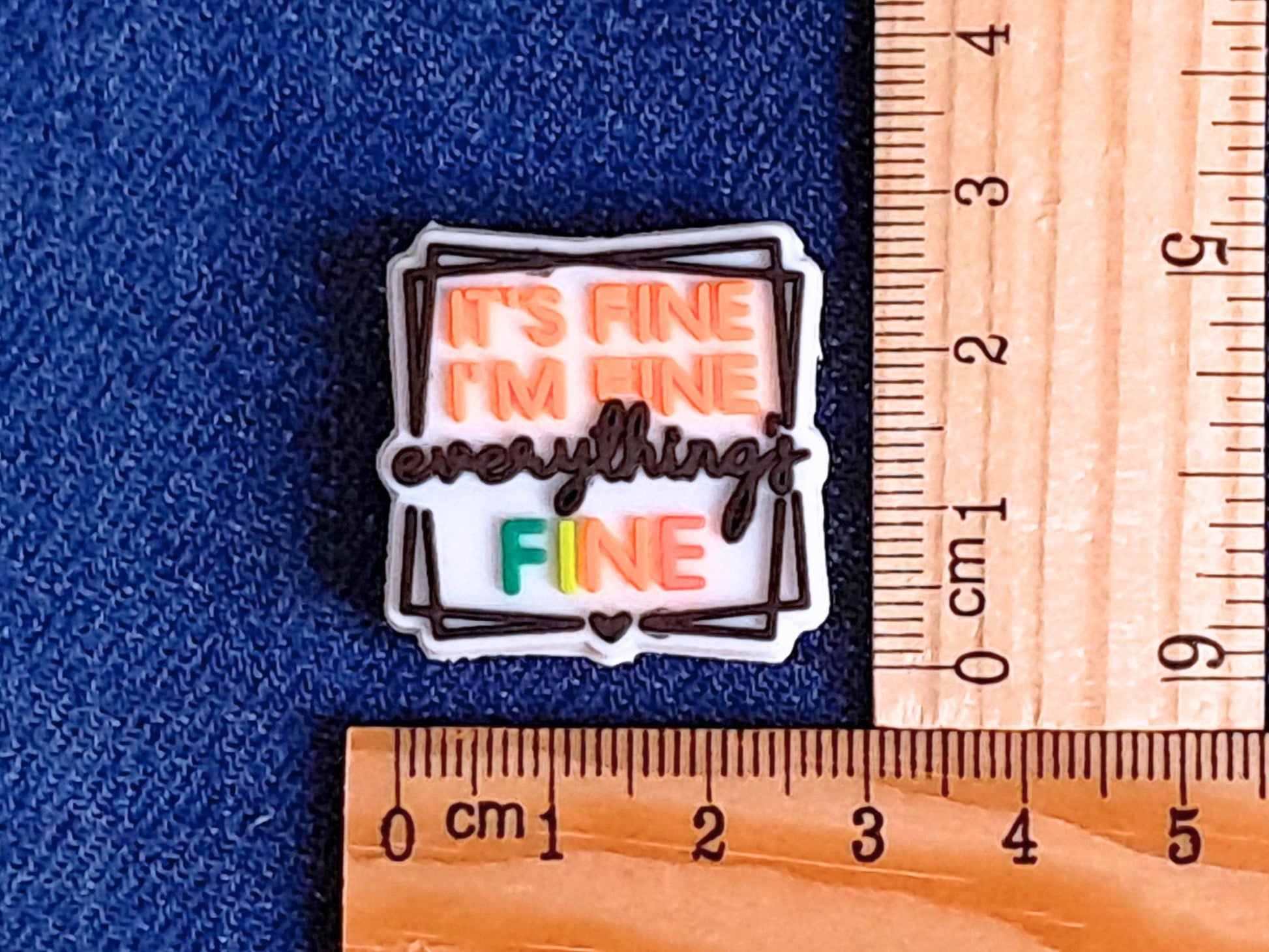 Everything Is Fine Quote Silicone Bead Stitch Stopper