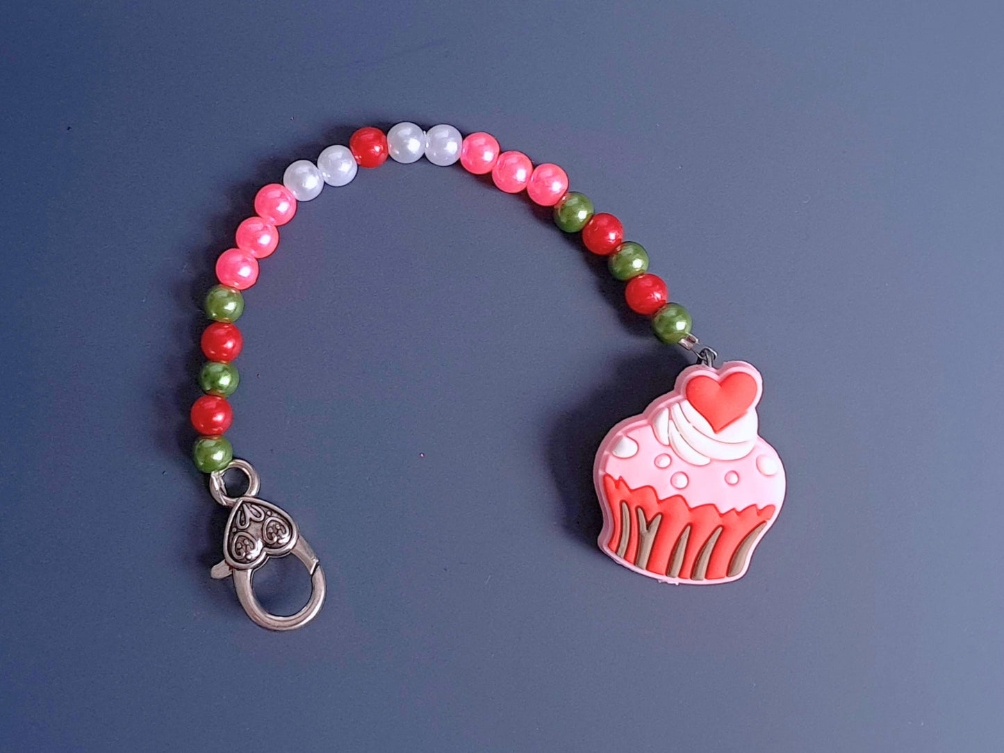 Strawberry Cupcake Scissor Fob with Protection Bead
