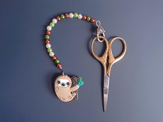 Sloth Scissor Fob with Protection Bead