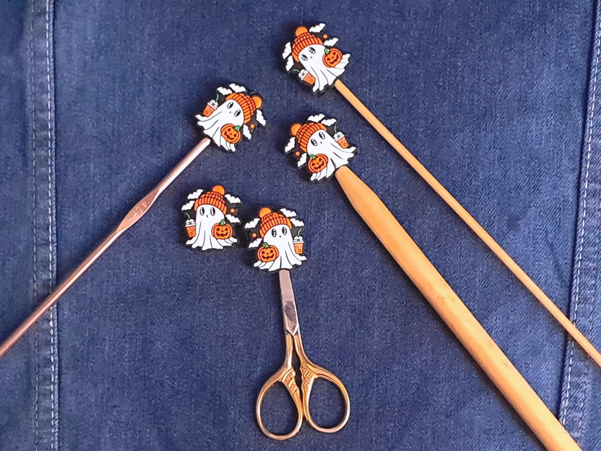 Halloween Ghost Pumpkin Spice Stitch Stopper