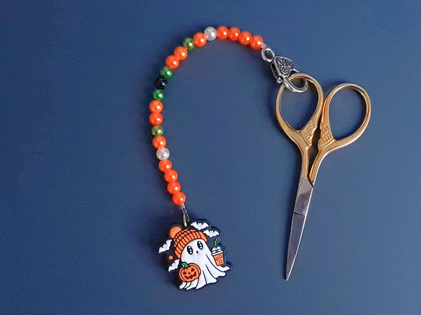 Halloween Ghost Scissor Fob with Protection Bead