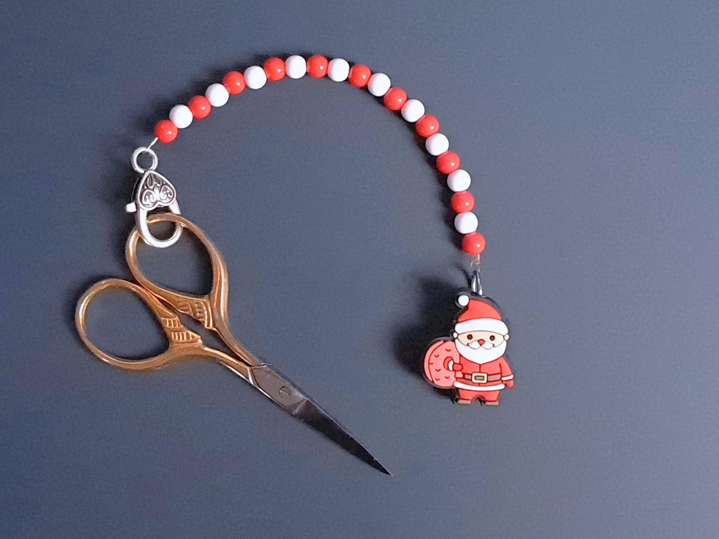 Father Christmas Scissor Fob with Protection Bead