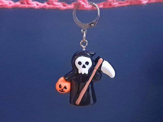 Grim Reaper Halloween Stitch Marker