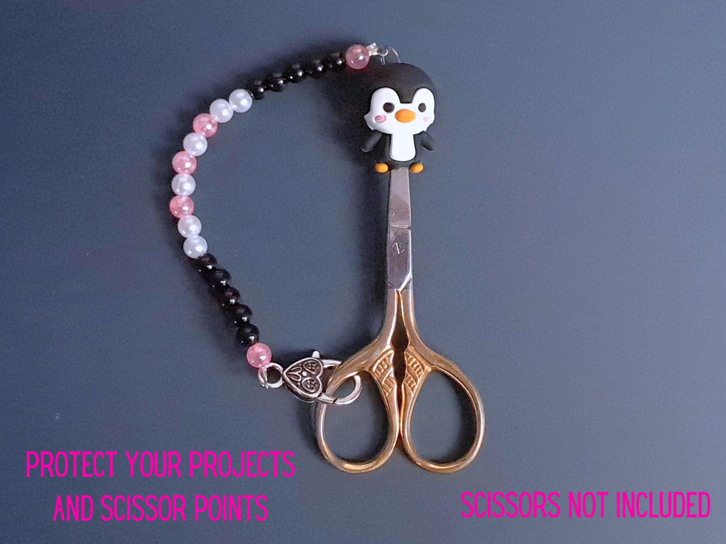 Penguin Scissor Fob with Protection Bead