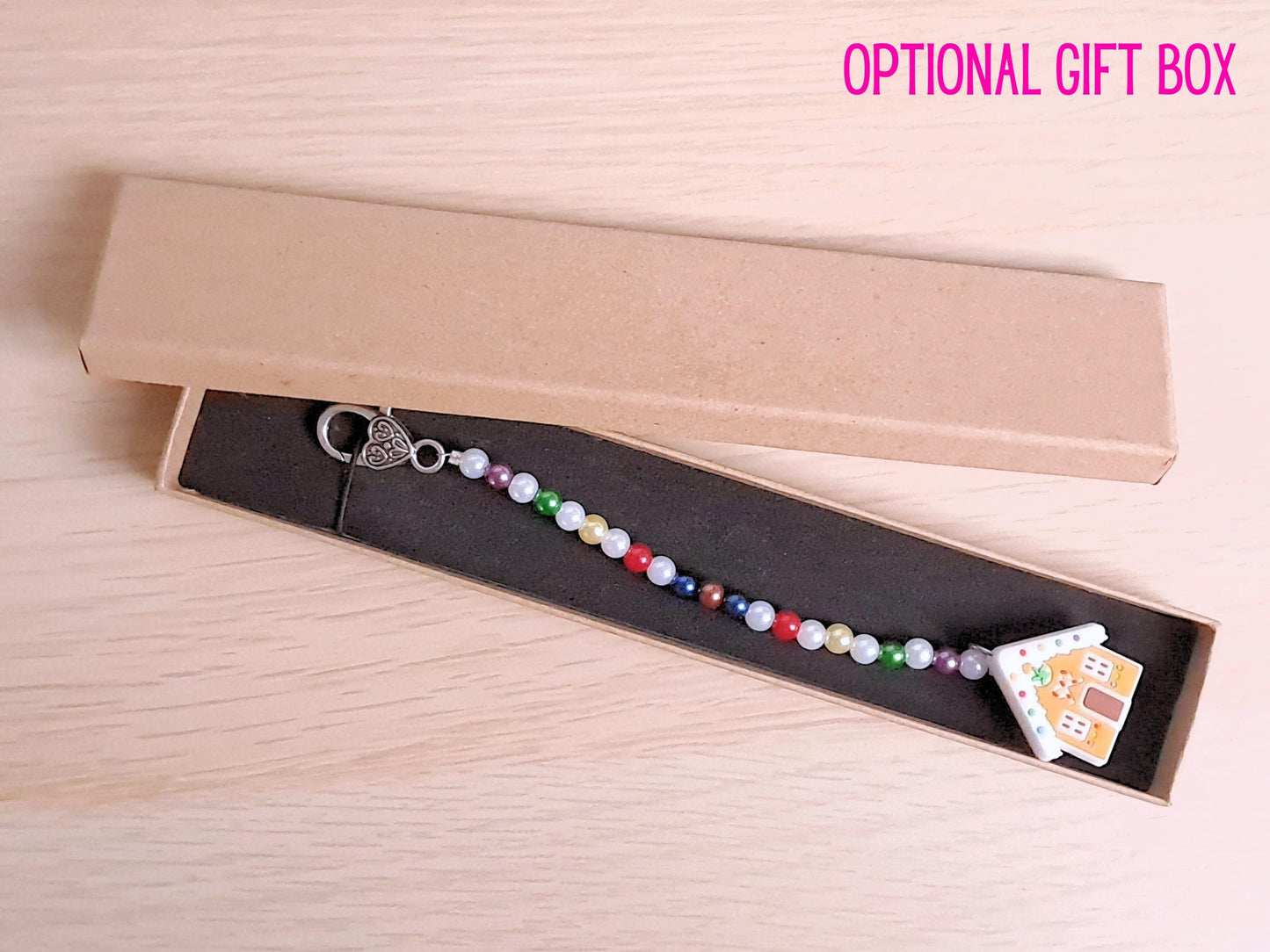 Gingerbread House Scissor Fob with Protection Bead