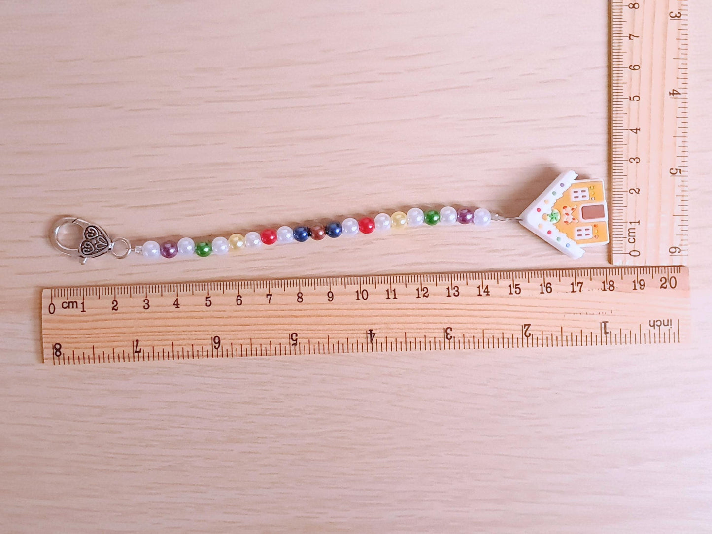 Gingerbread House Scissor Fob with Protection Bead