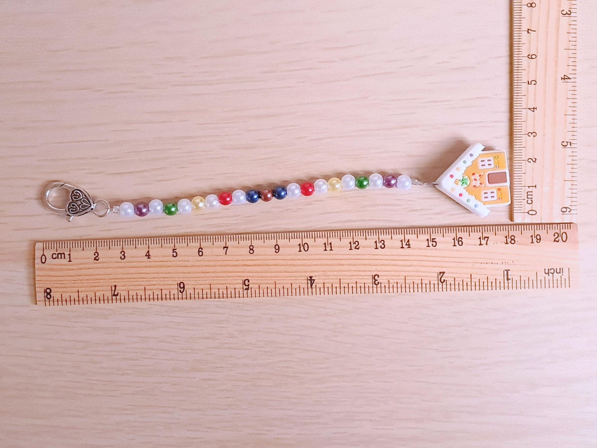 Gingerbread House Scissor Fob with Protection Bead