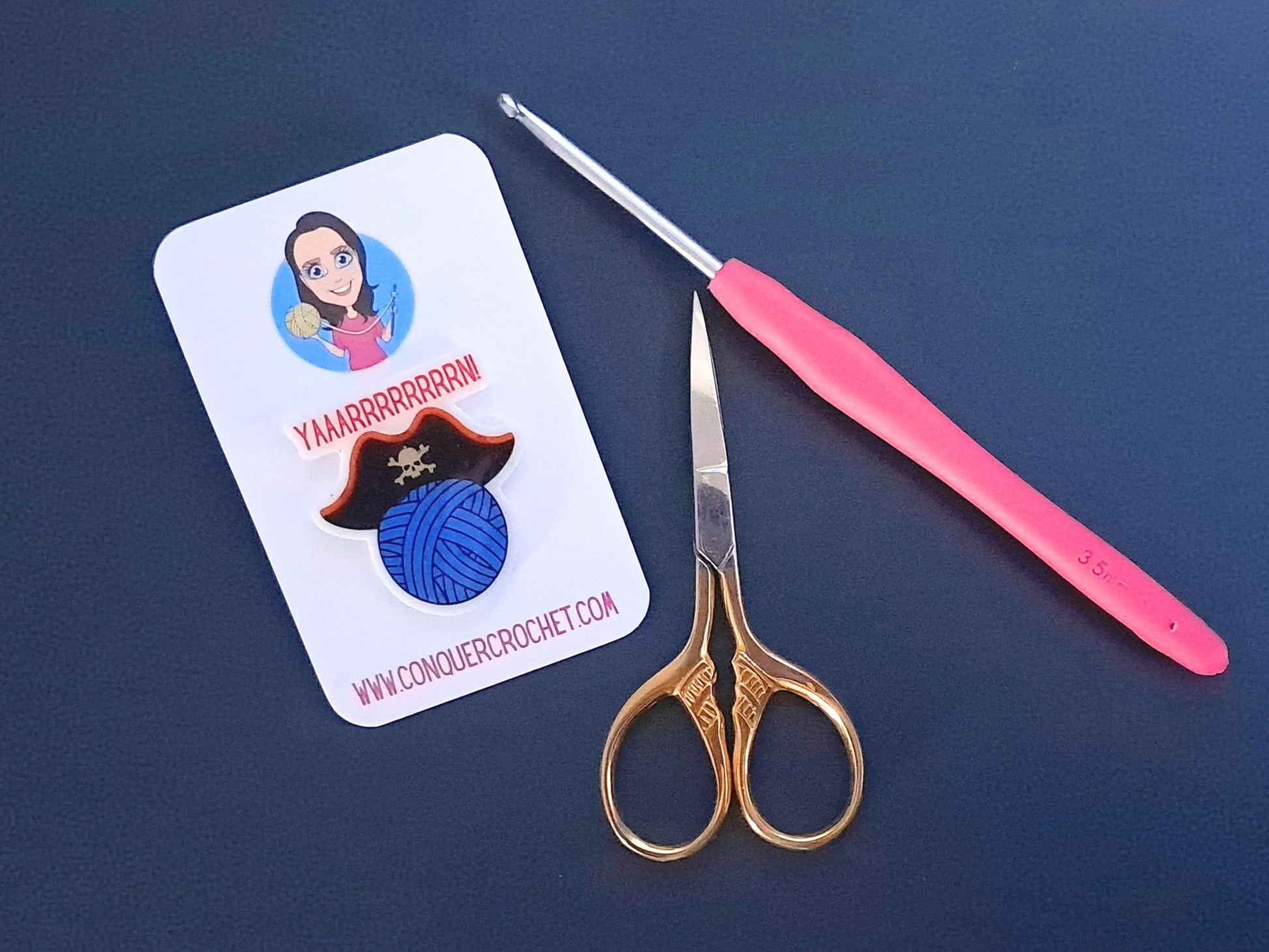 Funny Pirate Crochet Pin Badge