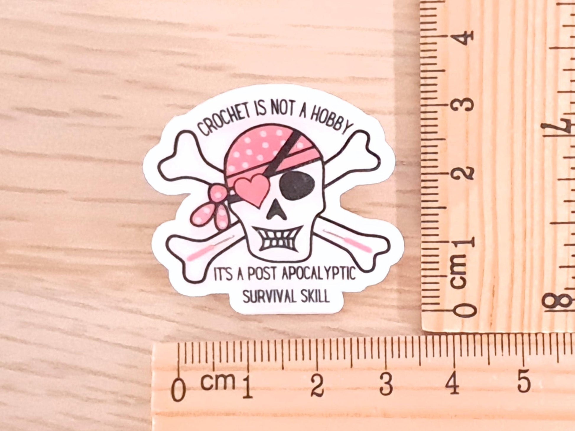Funny Skull And Crossbones Crochet Pin Badge