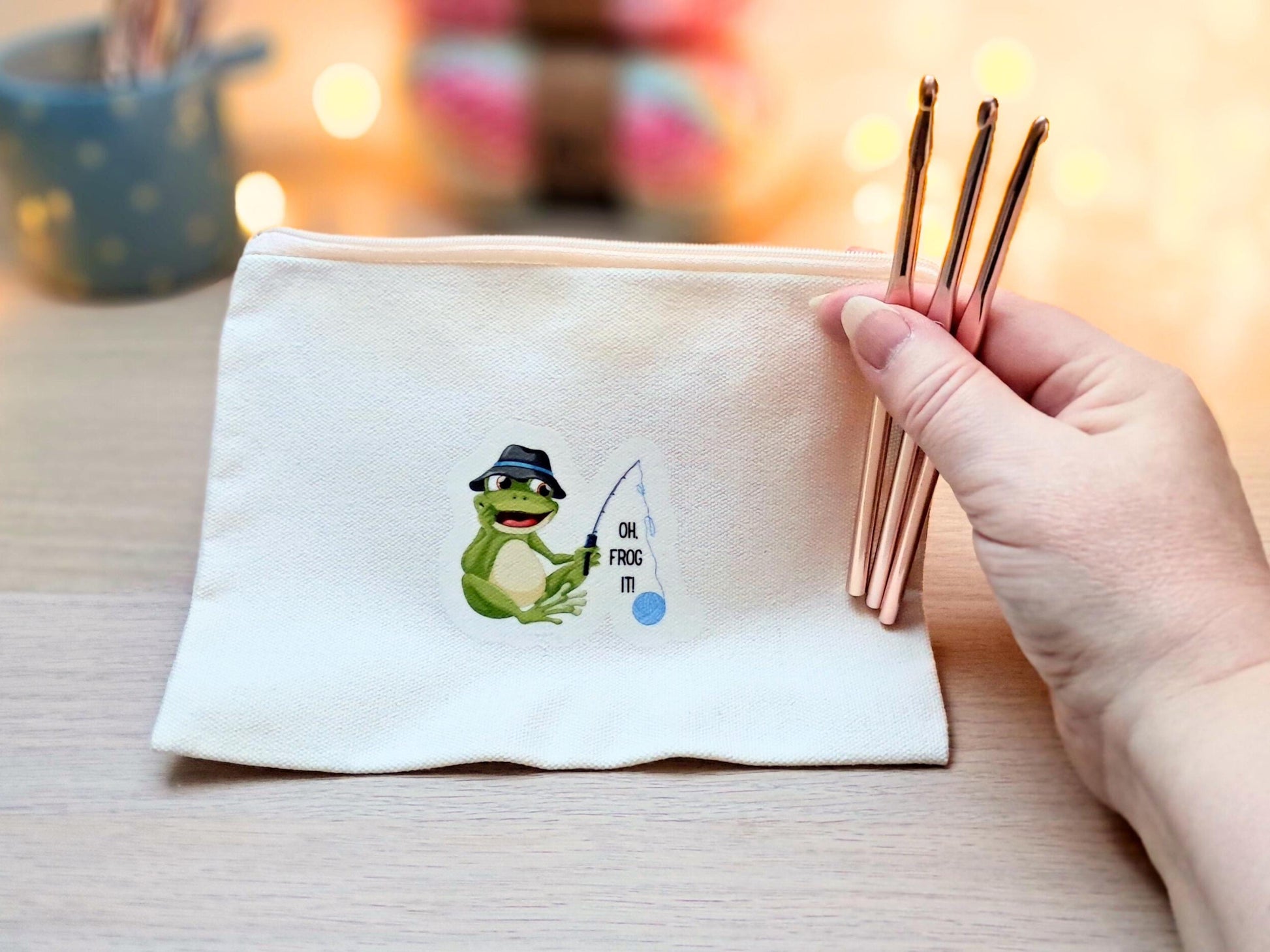 Oh Frog it Crochet Knitting Notions Pouch
