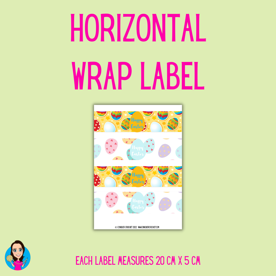 Easter Egg wrap labels for crochet products and gifts (Digital download)