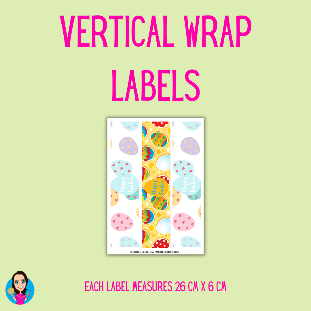 Easter Egg wrap labels for crochet products and gifts (Digital download)