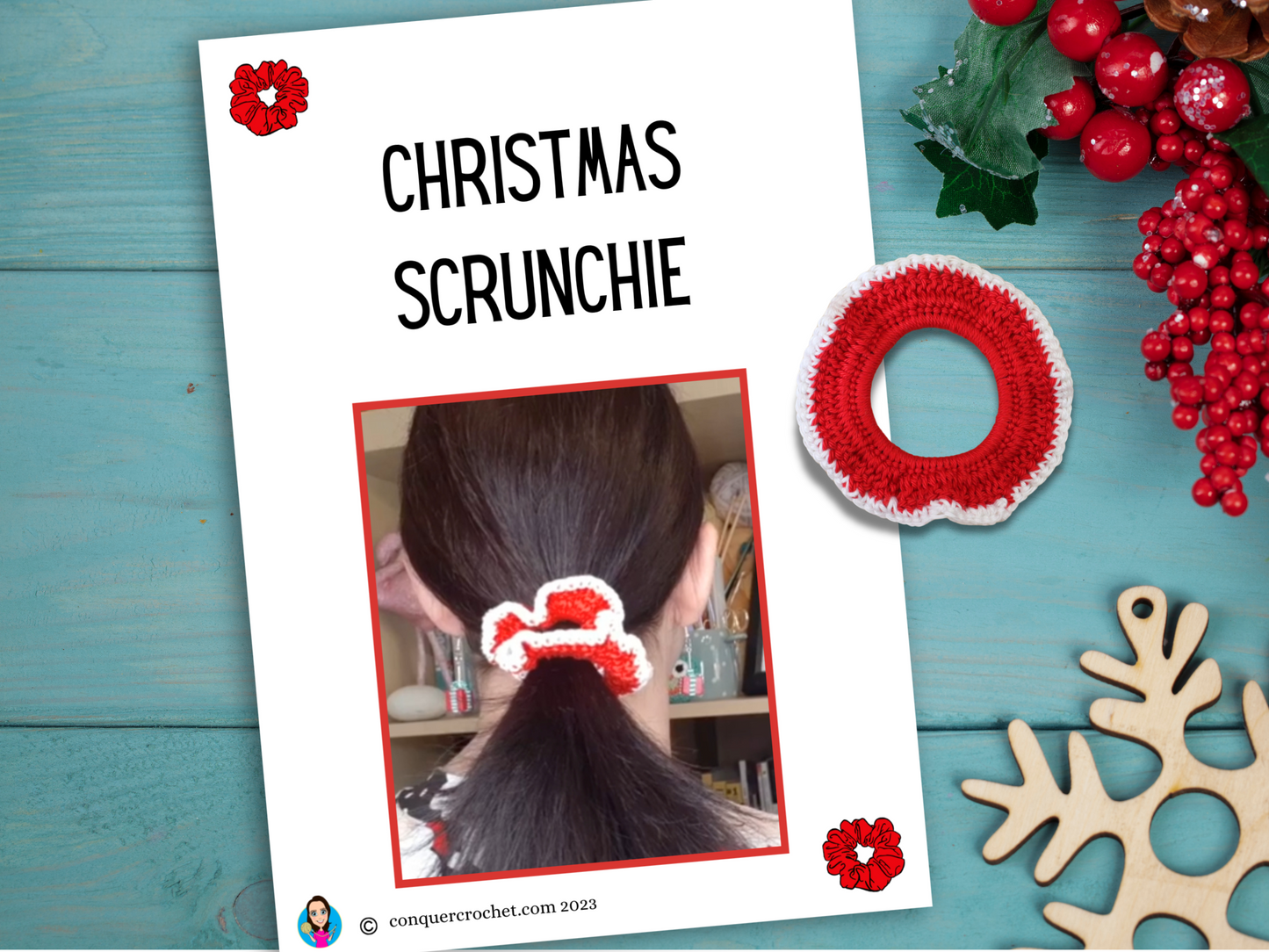 Christmas Hair Scrunchie Pdf Pattern