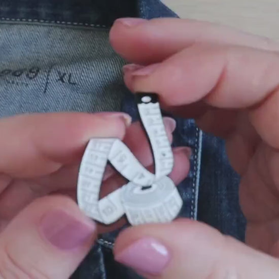 Crafter Fun Tape Measure Pin Badge